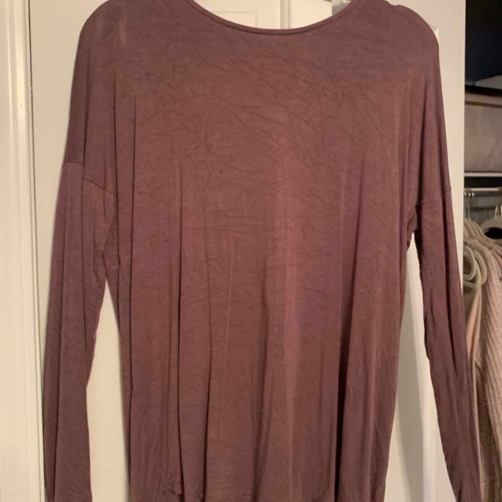 Brown long sleeve basic t